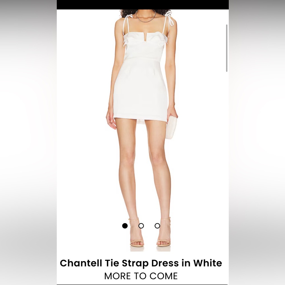 WHITE MINI DRESS- Chantell Tie Strap Dress